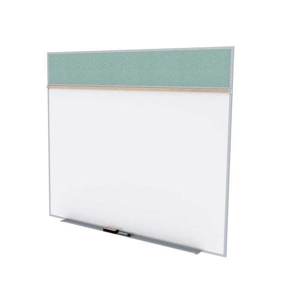 Combo Whiteboard/Bulletin, Mag Por/Vnyl, Styl A, 5 ft H x 10 ft W, Stone